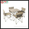 Folding camping table chair set